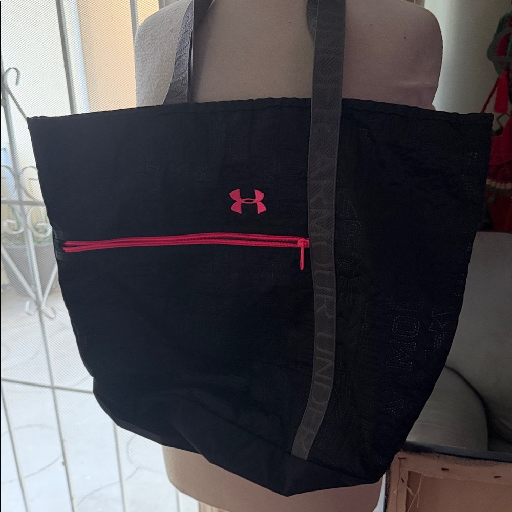 Under Armour Black Tote with Pink Details